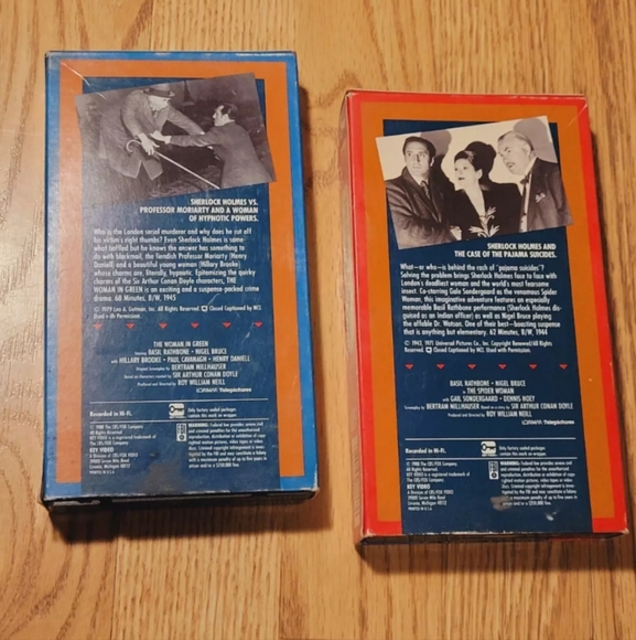 Sherlock Holmes and The Spider Woman & The Woman In Green VHS Tapes Lot Of 2 - Picture 5 of 7